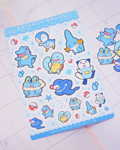 Water Type Sticker Sheet