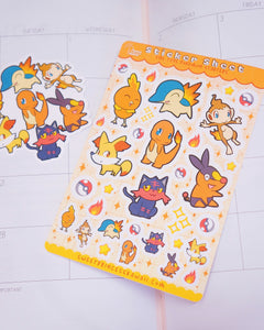 Fire Type Sticker Sheet