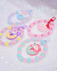 Kawaii Donuts Bead Keychain