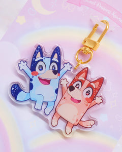 Blue Siblings Acrylic Keychain