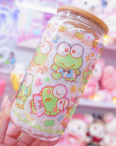 Kawaii Frog Glasscan Cup 16oz [Made to Order]