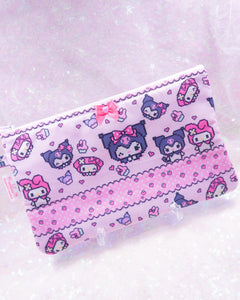 Kawaii Pixel Flat Pouch Bag