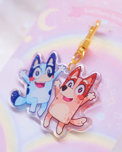 Blue Siblings Acrylic Keychain