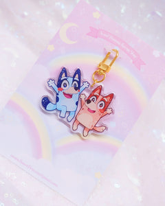 Blue Siblings Acrylic Keychain