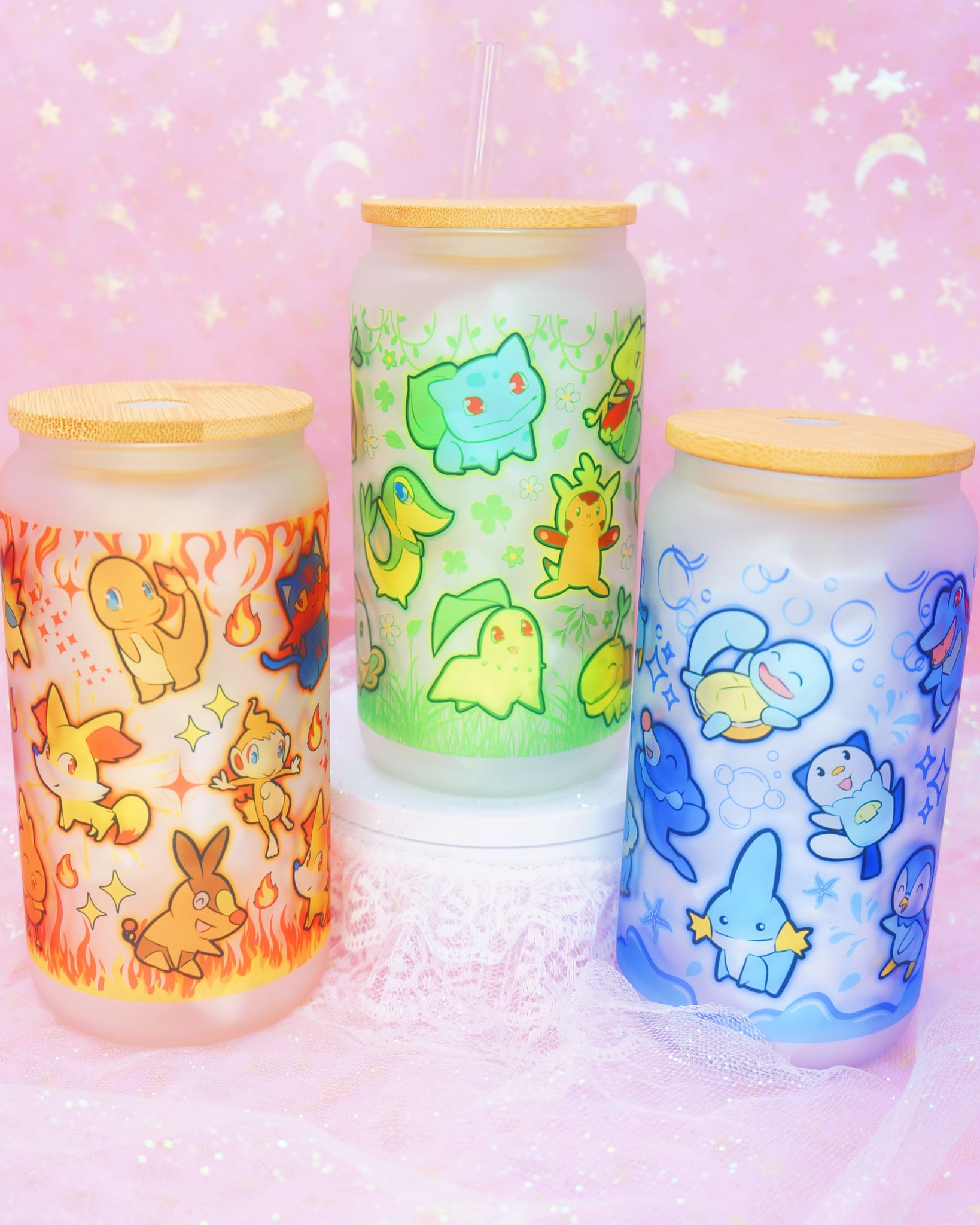 Pokemon Starter Group Pint Glass 4-Pack