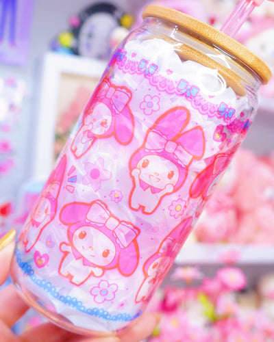 Cute Bunny Glasscan Cup 16oz